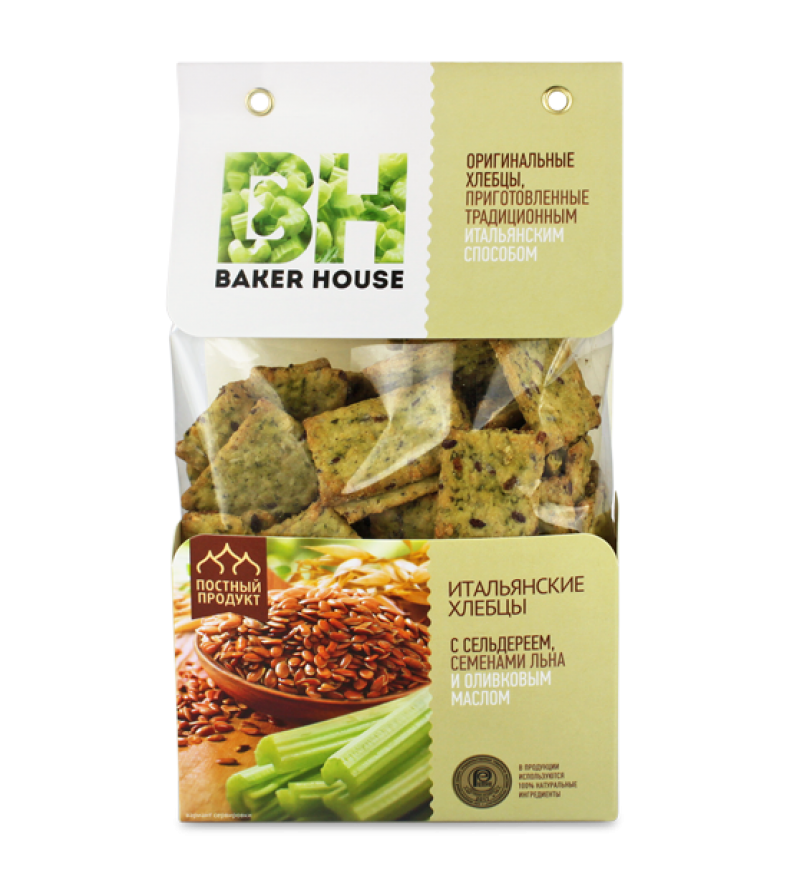 Хлебцы "BAKER HOUSE" с сельдереем и семенами льна